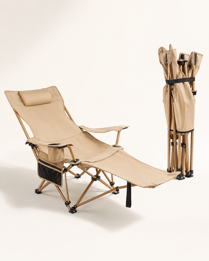 Fauteuil Pliable Inclinable Multi-Positions avec Repose-Pieds