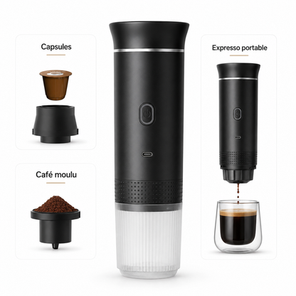 Machine à expresso portable électrique 3 en 1 sans fil