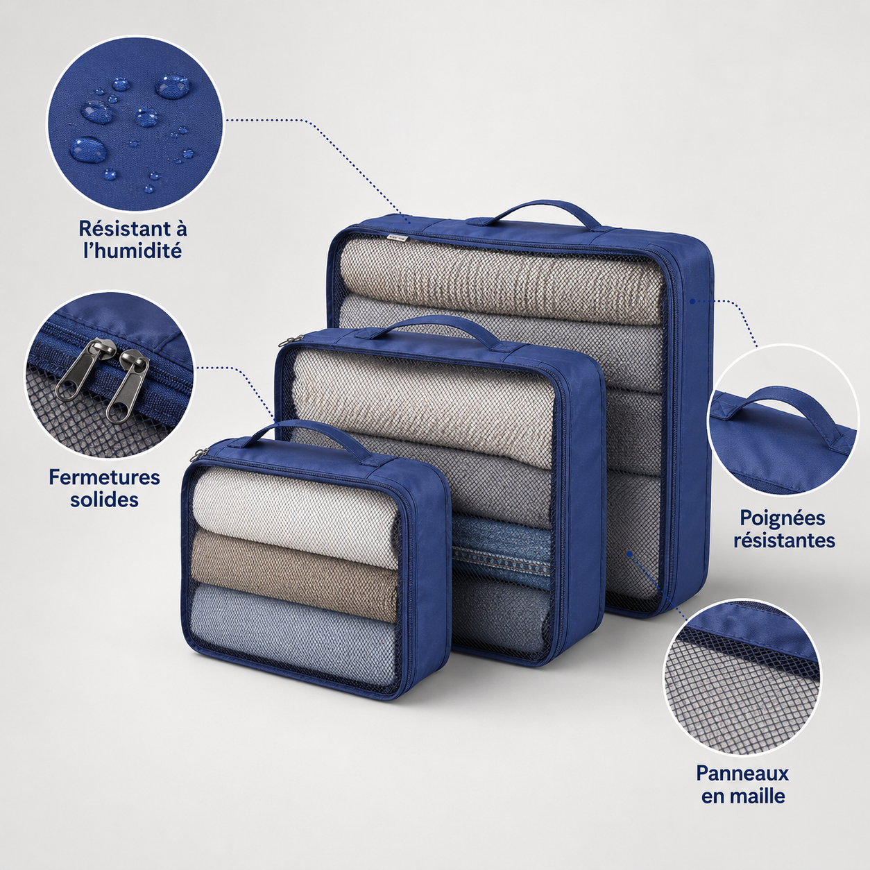 Ensemble de 7 sacs organisateurs de voyage