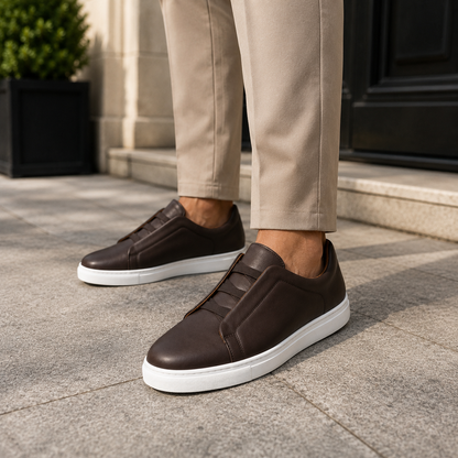 Sneakers Cuir Sans Lacets