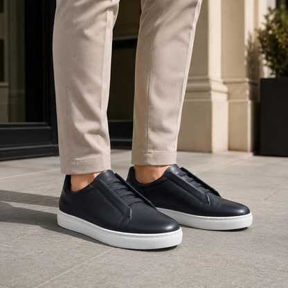 Sneakers Cuir Sans Lacets